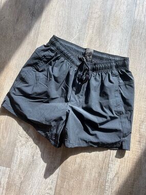 Black Athletic Drawstring Shorts for Men